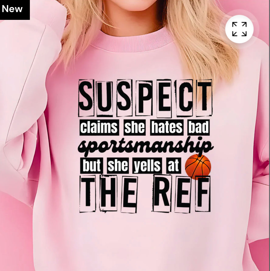 T-SHIRT Suspect claims she hates bad sportsmanship, but yells at the ref