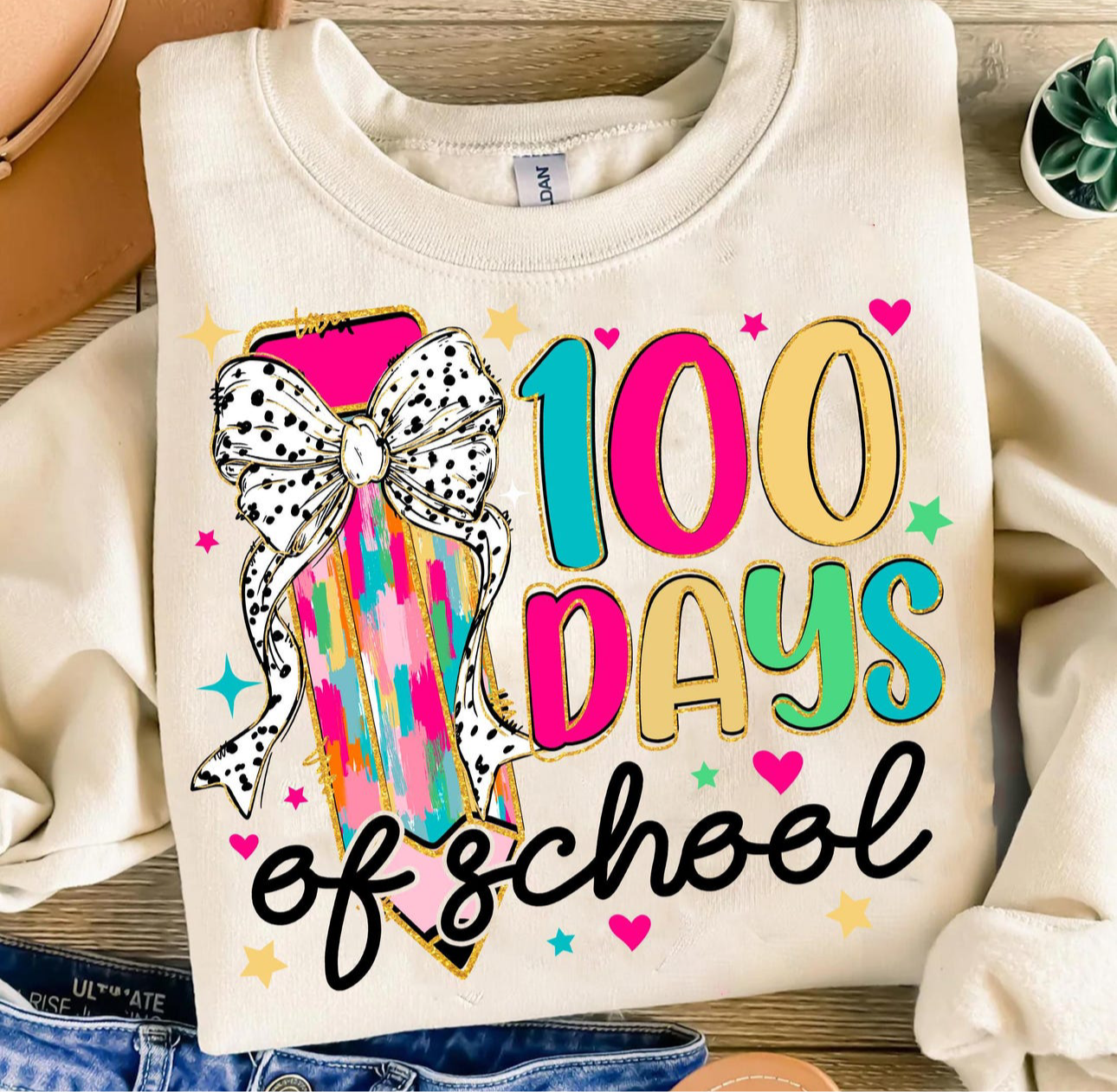 100 days of school bow coquette TSHIRT