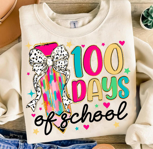 100 days of school bow coquette TSHIRT