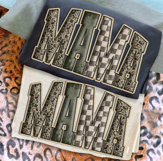 Mama faux embroidery