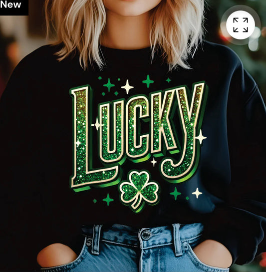 Faux glitter Lucky TSHIRT