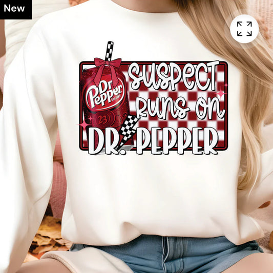 Suspect runs on Dr. Pepper TSHIRT