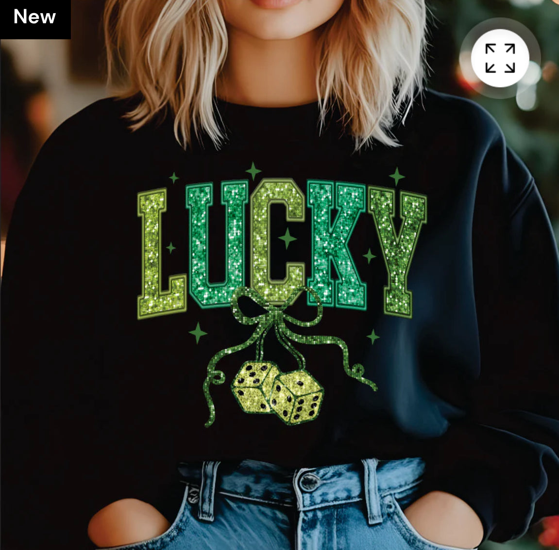 Faux glitter Lucky TSHIRT