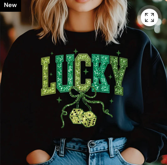 Faux glitter Lucky TSHIRT