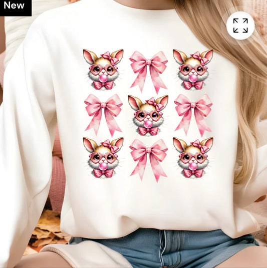 Easter bunny bow coquette TSHIRT